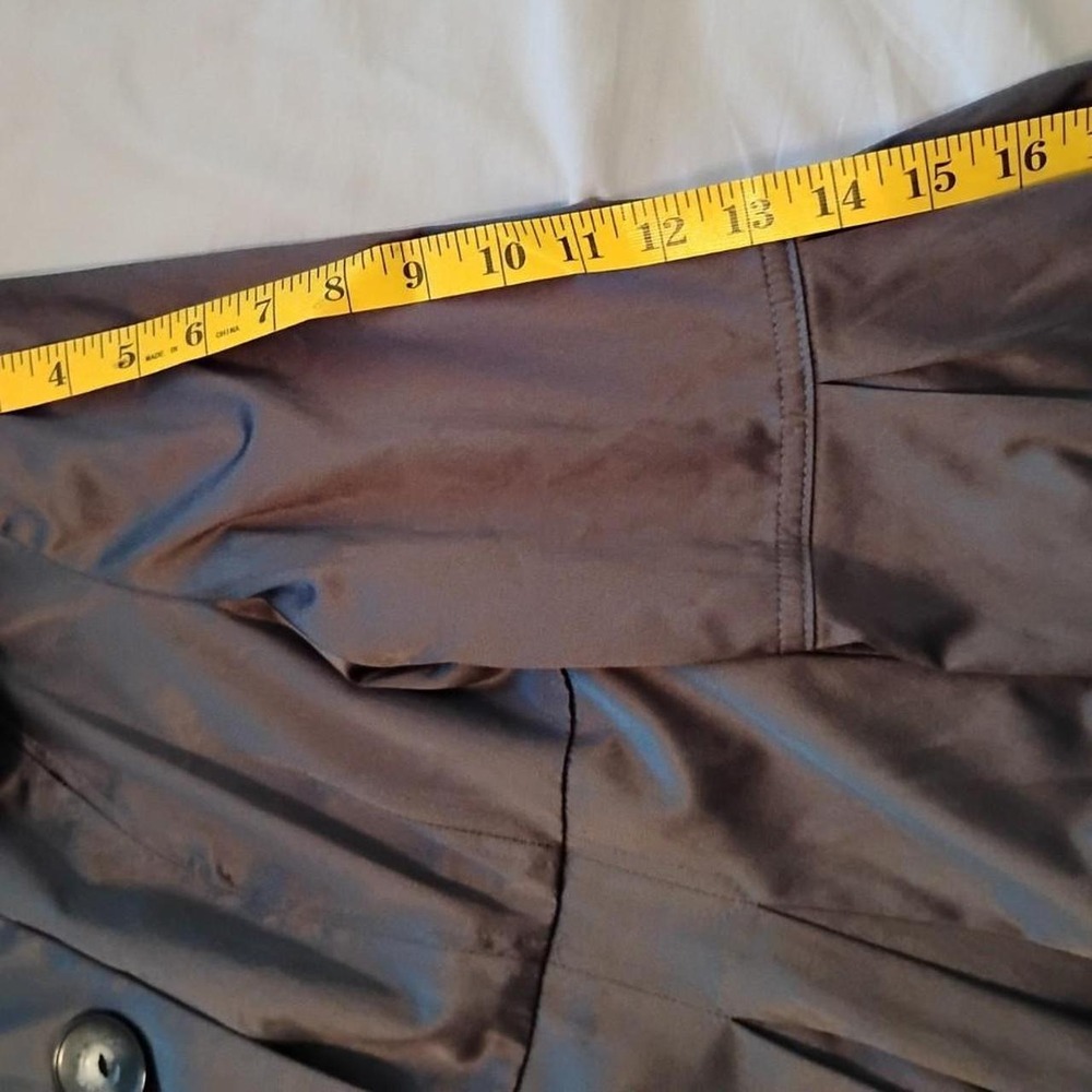Y2K Vintage BCX Metallic Dark Vampy Trench Coat Dress 🌟 Fit & Flare Babydoll - Picture 6 of 8